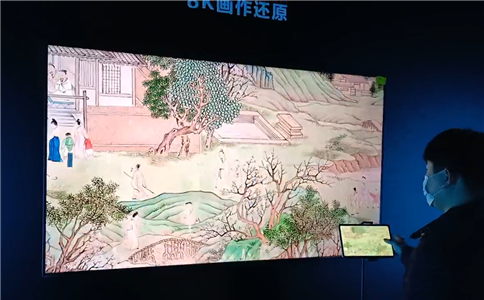 《漢宮春曉圖》75寸8K液晶屏畫(huà)作展示