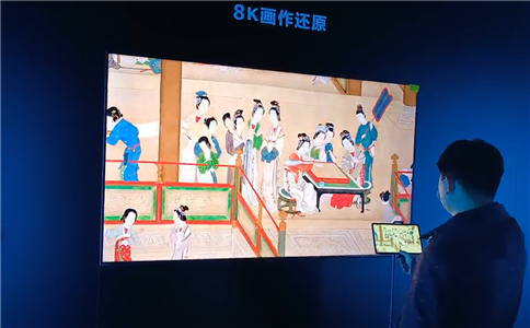 《漢宮春曉圖》75寸8K液晶屏畫(huà)作展示