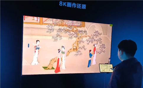 《漢宮春曉圖》75寸8K液晶屏畫(huà)作展示（平板控制）